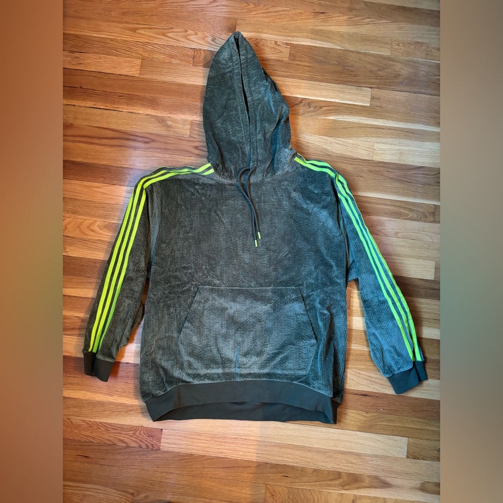 Ivy Park x Adidas Men’s Green Corduroy Hoodie Sweatshirt